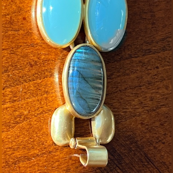 JULIE VOS BRACELET & EARRINGS SET (Aqua Blue Chalcedony & Labradorite)  *RETIRED - Picture 9 of 14